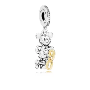 (afbeelding voor) Pandora Zilver En 14K Goud Disney, Mickey'S 90-Jarig Jubileum Beperkte Editie Hangende Bedel B801005