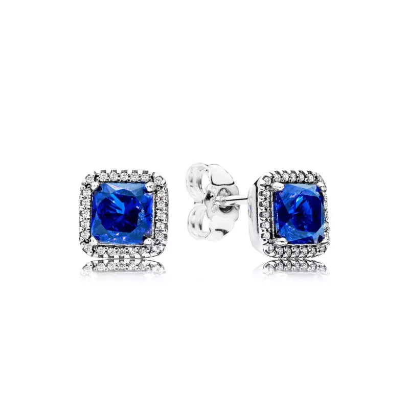 (afbeelding voor) PANDORA Oorbellen Tijdloze Elegantie Blauw 290591NBT