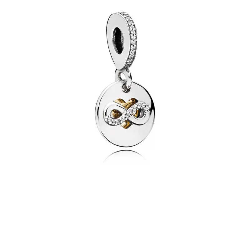 (afbeelding voor) Pandora Zilver En 14K Goud Hart Van Oneindigheid Hangende Bedel 796200CZ
