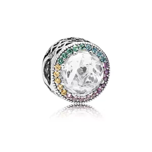 (afbeelding voor) Pandora Zilveren Multi-Color Stralende Harten Bedel 791725CZmx