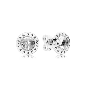 (afbeelding voor) Pandora Zilveren Stralend Logo Oorbellen 296216CZ