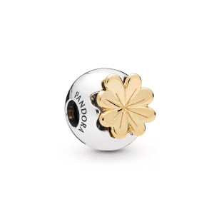 (afbeelding voor) Pandora Zilver En 14K Goud Glanzende Klaver Clip 768000CZ