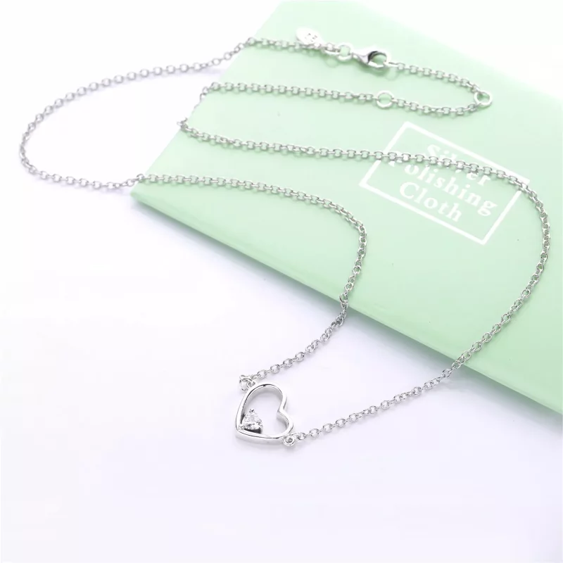 (afbeelding voor) Pandora Zilveren Asymmetrisch Hart Van Liefde Ketting 397797CZ - Bekijken 5