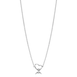 (afbeelding voor) Pandora Zilveren Asymmetrisch Hart Van Liefde Ketting 397797CZ