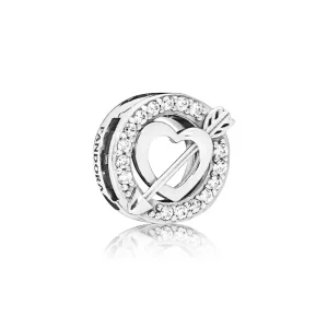 (afbeelding voor) Pandora Zilveren Asymmetrische Hart En Pijl Clip 797793CZ