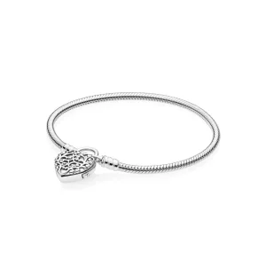 (afbeelding voor) Pandora Moments Smooth Silver Padlock Armband - 597602