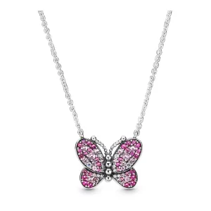 Pandora Dazzling Pink Butterfly Ketting - 397931Nccmx-50 (afbeelding voor) Pandora Dazzling Pink Butterfly Ketting - 397931Nccmx-50