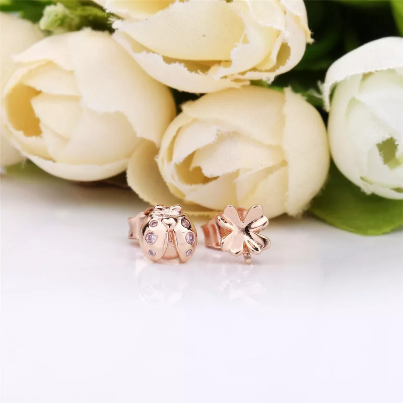 (afbeelding voor) Pandora Four-Leaf Clover & Ladybird Oorbellen - 287960Npo - Bekijken 2