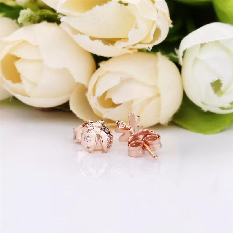 (afbeelding voor) Pandora Four-Leaf Clover & Ladybird Oorbellen - 287960Npo - Bekijken 3