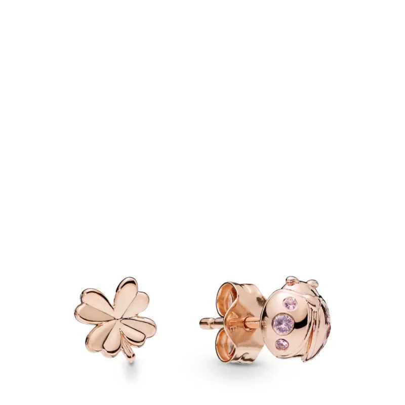 (afbeelding voor) Pandora Four-Leaf Clover & Ladybird Oorbellen - 287960Npo