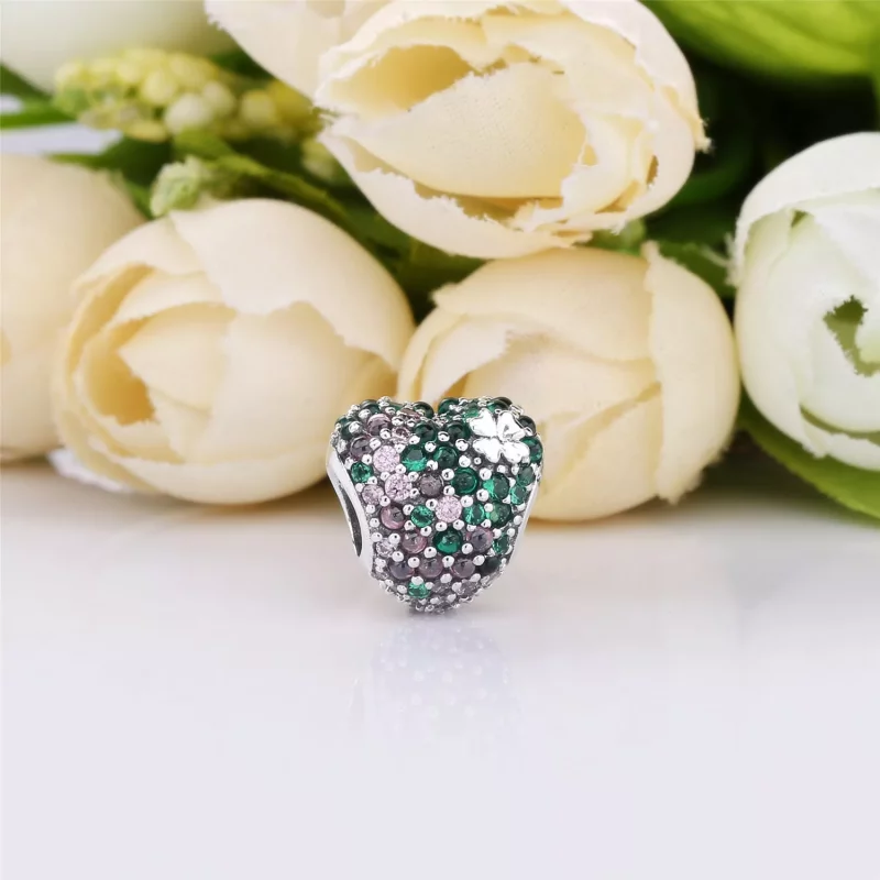 (afbeelding voor) Pandora Gleaming Clover Heart Bedel - 797869Nrgmx - Bekijken 2