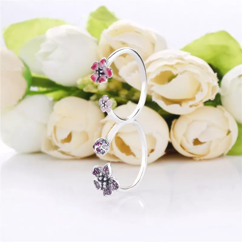 (afbeelding voor) Pandora Perzik Bloesem Bloemen Ring - 198091Nccmx - Bekijken 3