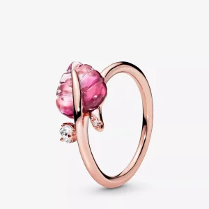 (afbeelding voor) Pandora Roze Murano Glas Blad Bedel 188319Pmu