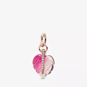 (afbeelding voor) Pandora Roze Murano Glas Blad Hanger 388258Pmu