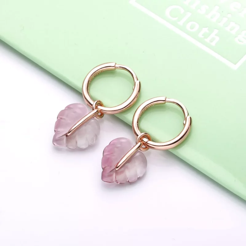 (afbeelding voor) Pandora Roze Murano Glas Blad Oorringen 288317Pmu - Bekijken 2