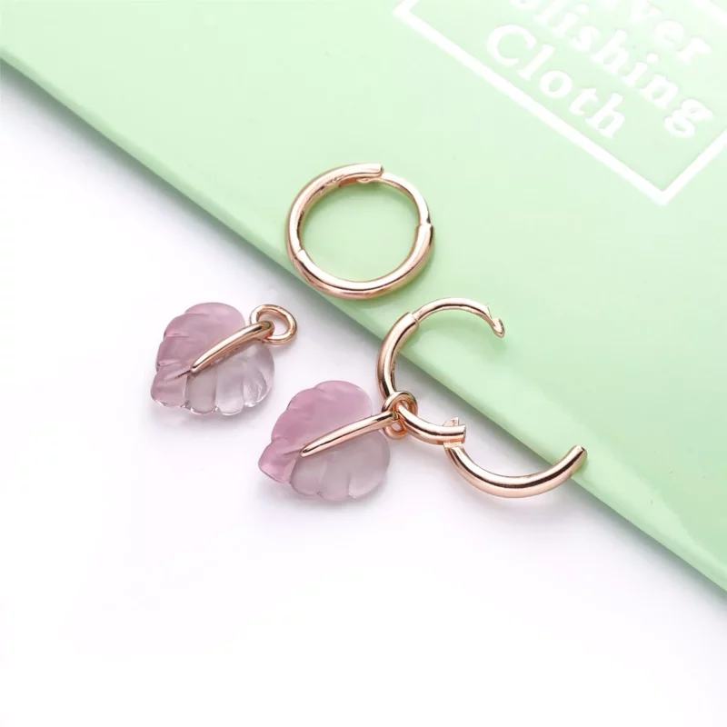 (afbeelding voor) Pandora Roze Murano Glas Blad Oorringen 288317Pmu - Bekijken 4
