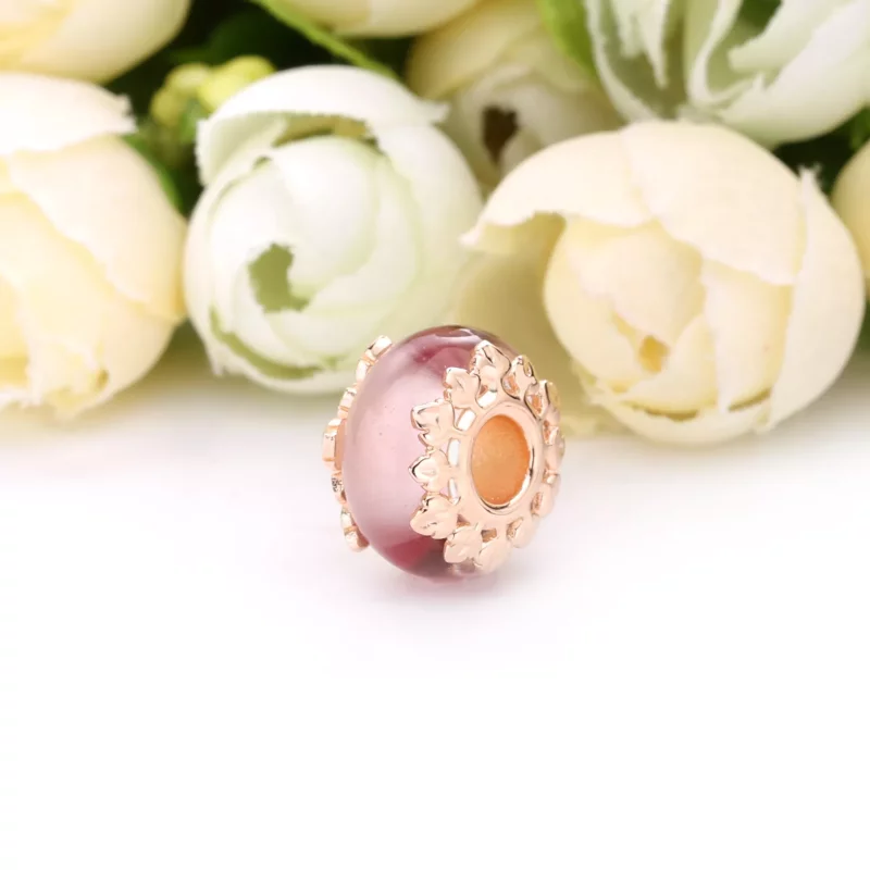 (afbeelding voor) Pandora Roze Murano Glas & Bladeren Bedel 788244 - Bekijken 2
