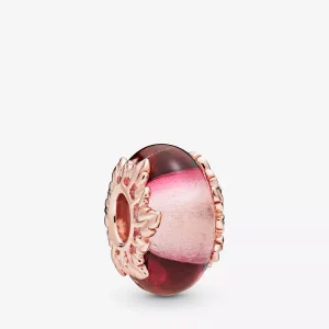 (afbeelding voor) Pandora Roze Murano Glas & Bladeren Bedel 788244
