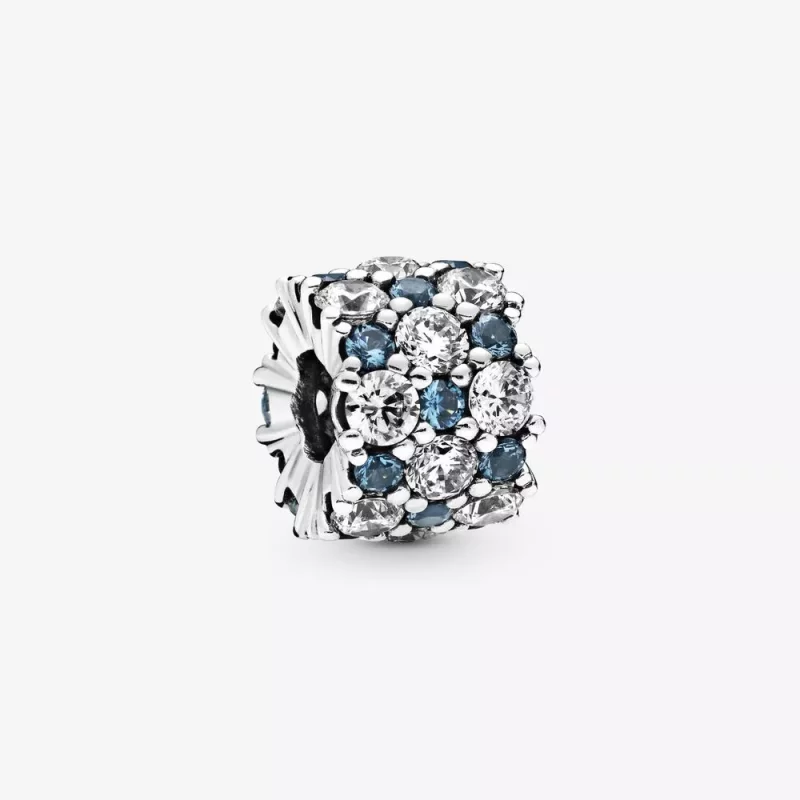 (afbeelding voor) Pandora Blauwe & Transparante Sprankeling Bedel 798487C02