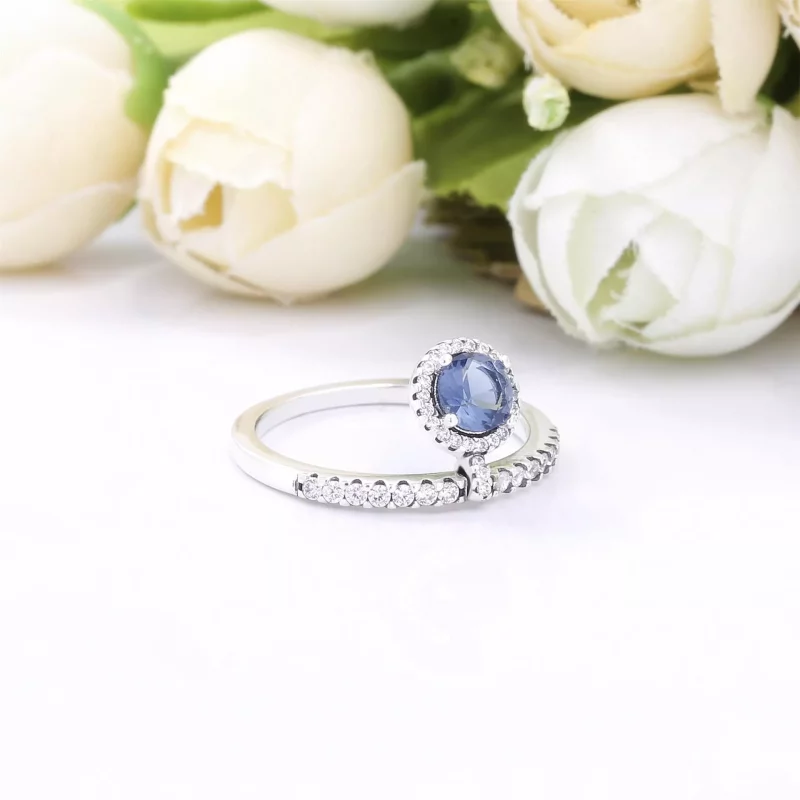 (afbeelding voor) Pandora Blue Bungelende Ronde Sparkle Ring 198491C01B - Bekijken 3