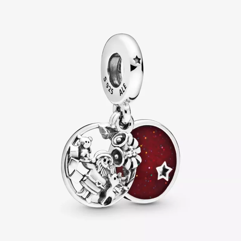 (afbeelding voor) Pandora Kerstman Hangende Bedel Met Tekst Love Peace Joy 798468C01 - Bekijken 2