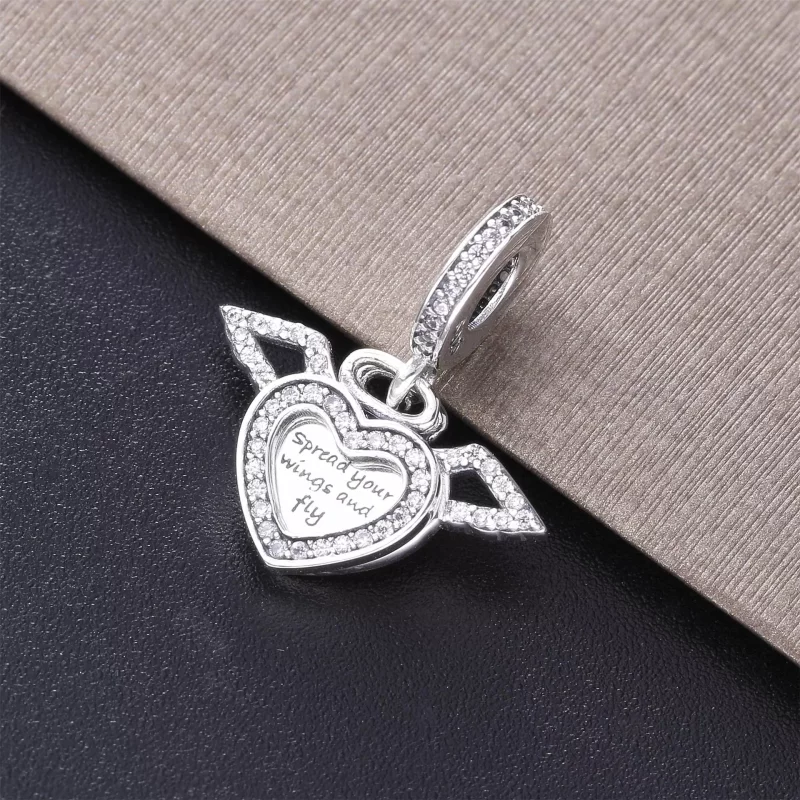 (afbeelding voor) Pandora Pave Hart & Engelenvleugels 925 Sterling Zilveren Ketting 398505C01-45 - Bekijken 2