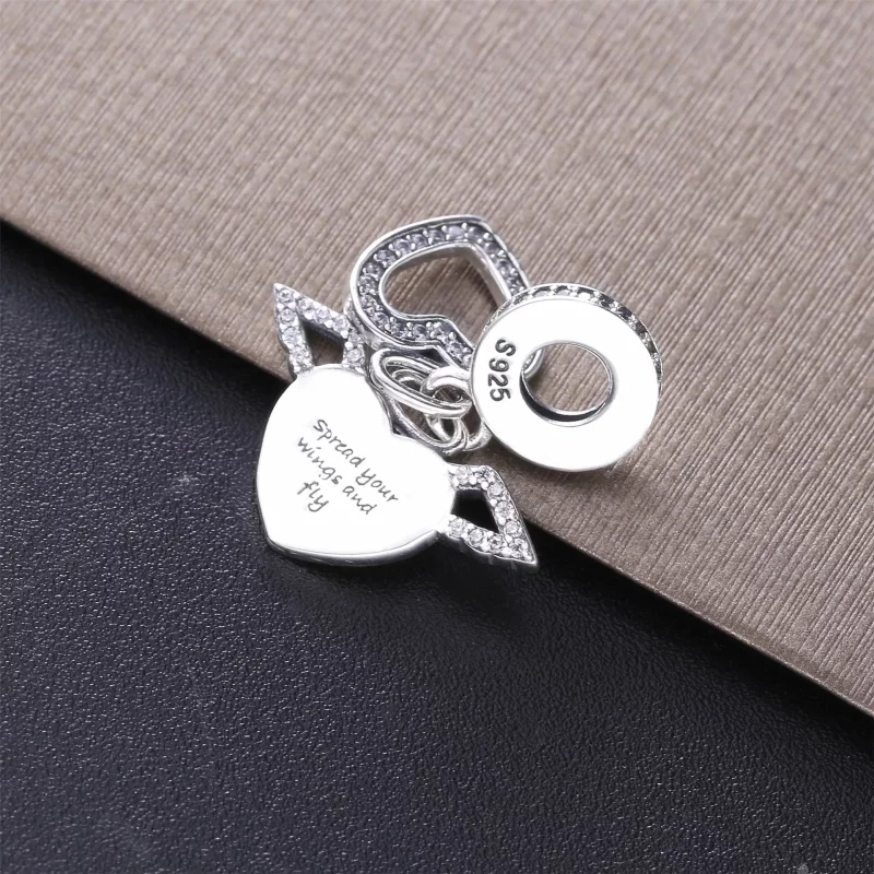 (afbeelding voor) Pandora Pave Hart & Engelenvleugels 925 Sterling Zilveren Ketting 398505C01-45 - Bekijken 4
