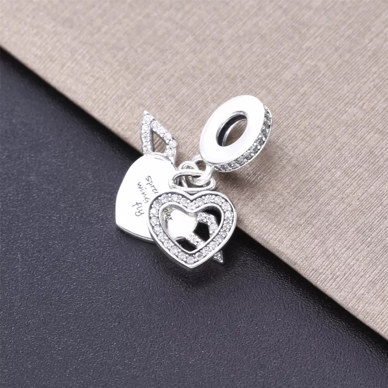 (afbeelding voor) Pandora Pave Hart & Engelenvleugels 925 Sterling Zilveren Ketting 398505C01-45 - Bekijken 5