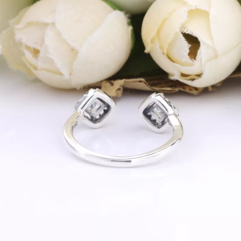 (afbeelding voor) Pandora Square Sparkle Open Ring 198506C01 - Bekijken 3