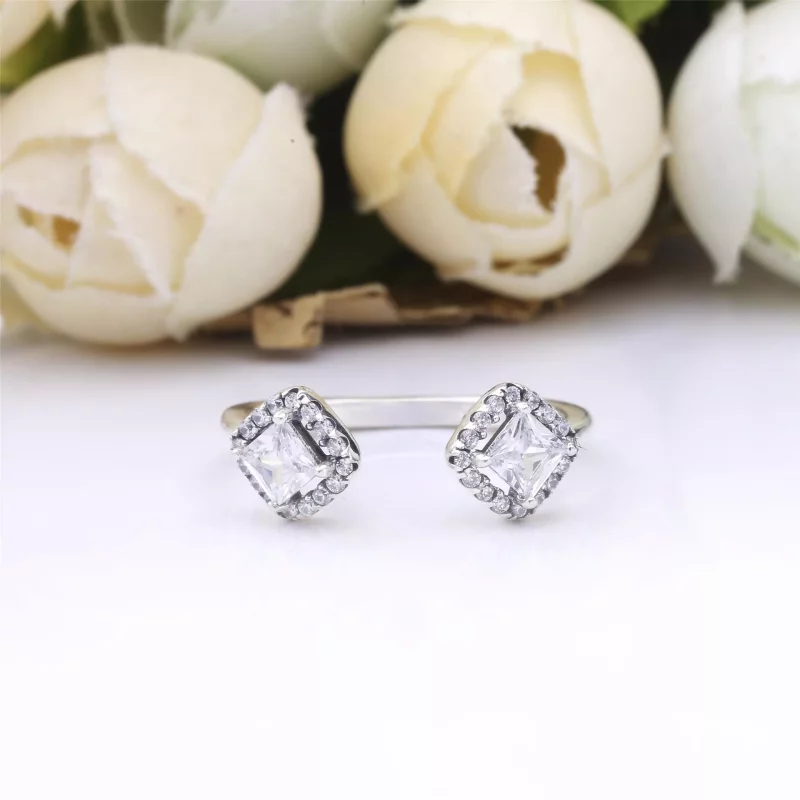 (afbeelding voor) Pandora Square Sparkle Open Ring 198506C01 - Bekijken 4