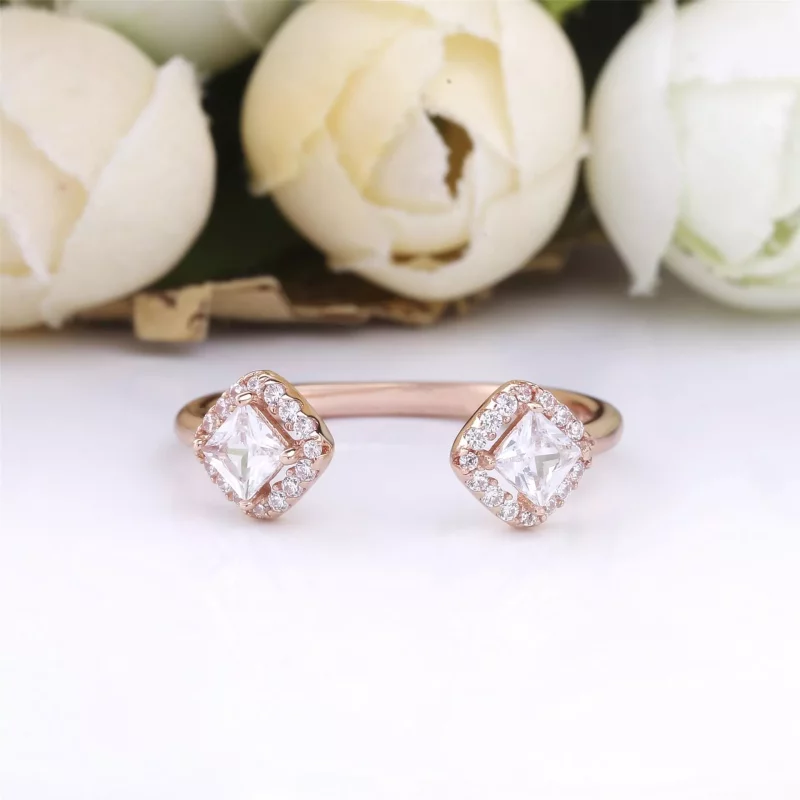 (afbeelding voor) Pandora Vierkante Sprankeling Open Ring 188506C01 - Bekijken 2