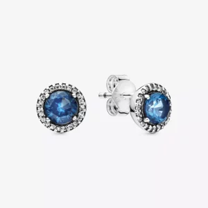 (afbeelding voor) Pandora Blue Round Sparkle Oorknopjes 296272C01