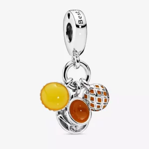 (afbeelding voor) Pandora Eiertaart, Melk Thee & Ananas Broodje Hangende Bedel 798355ENMX