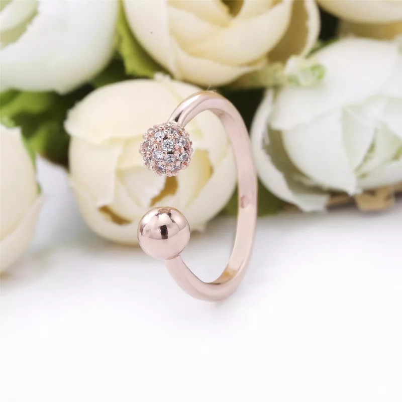 (afbeelding voor) Pandora Gepolijste & Pavé Kraal Open Ring 188316CZ - Bekijken 2
