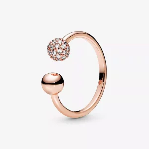 (afbeelding voor) Pandora Gepolijste & Pavé Kraal Open Ring 188316CZ