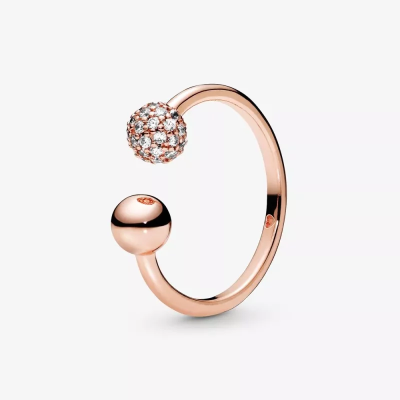 (afbeelding voor) Pandora Gepolijste & Pavé Kraal Open Ring 188316CZ