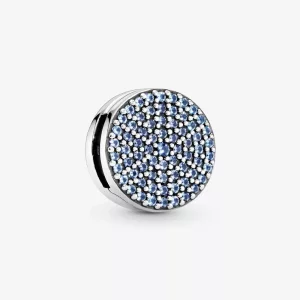(afbeelding voor) Pandora Ronde Blauwe Pavé Clip Bedel 797583C01