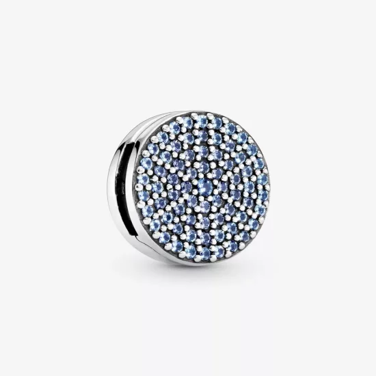 (afbeelding voor) Pandora Ronde Blauwe Pavé Clip Bedel 797583C01