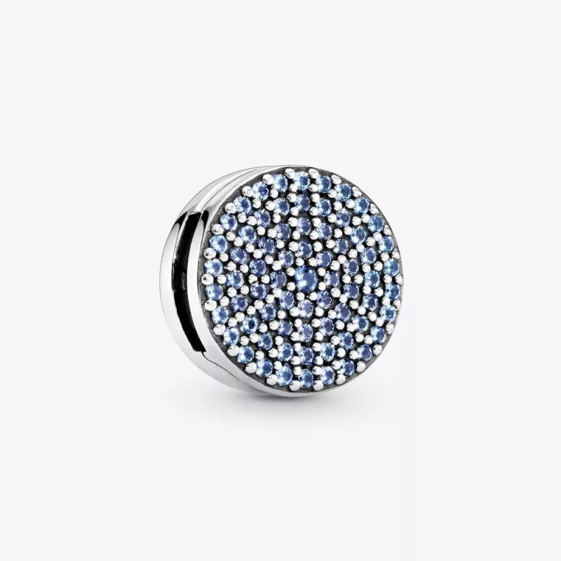 (afbeelding voor) Pandora Ronde Blauwe Pavé Clip Bedel 797583C01