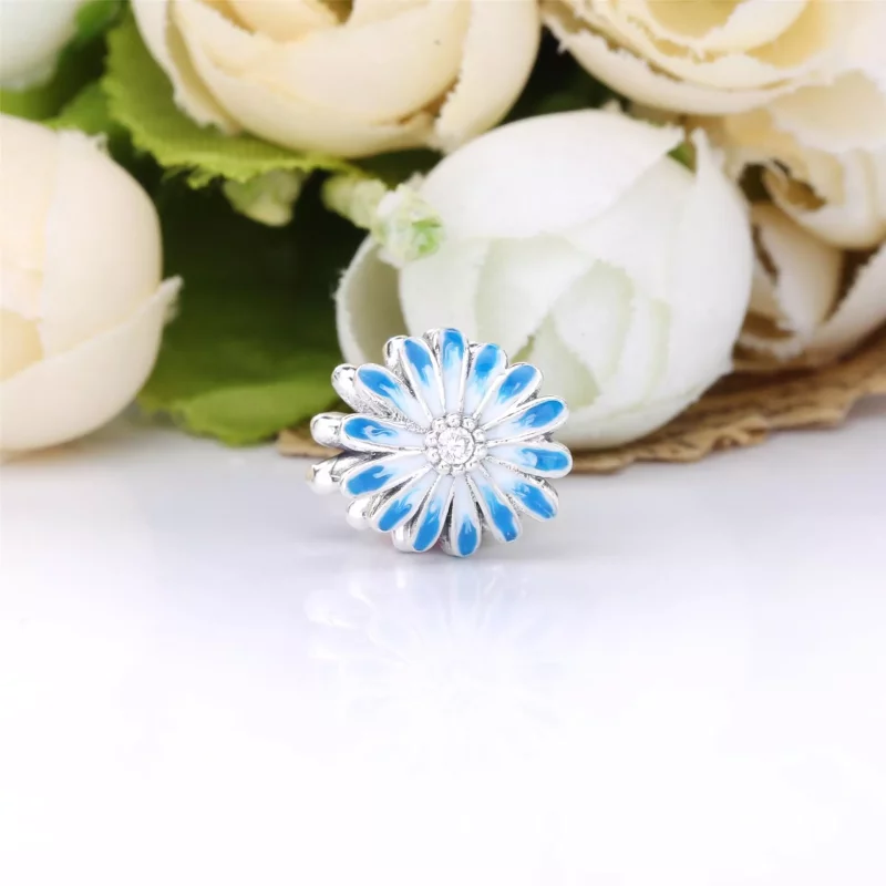 (afbeelding voor) PANDORA Blauw Madeliefje Bedel 798775C01 - Bekijken 3