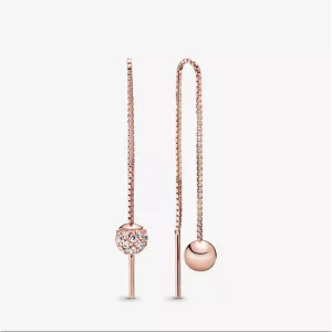 (afbeelding voor) PANDORA Gepolijste & Pavé Kraal Oorhangers 288325CZ
