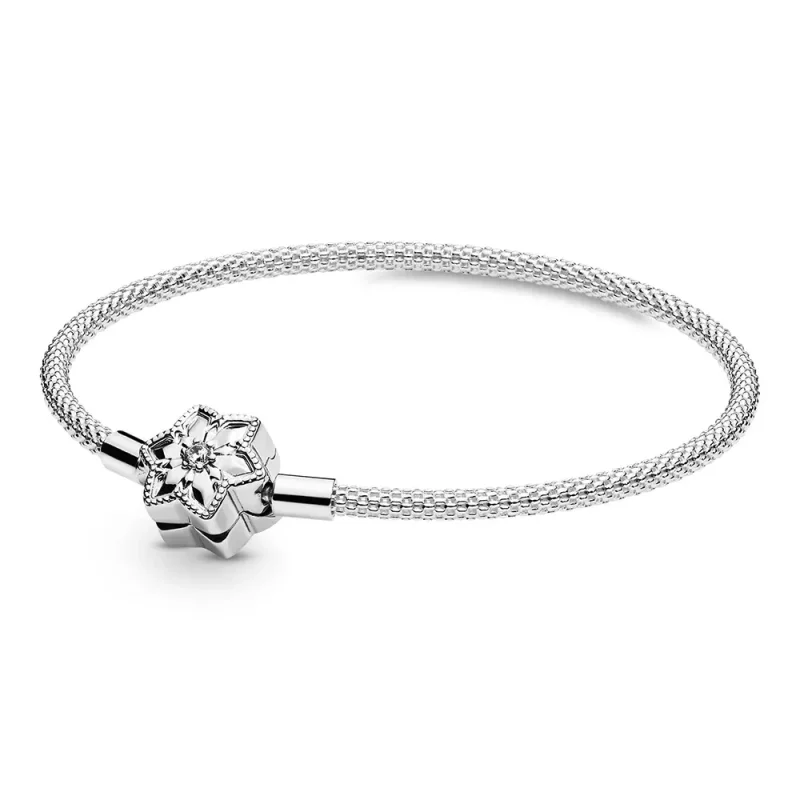 (afbeelding voor) PANDORA Moments Heldere Sneeuwvlok Mesh-Armband 598616C01