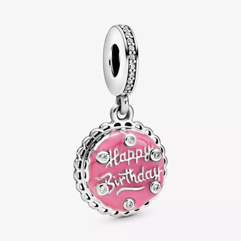 (afbeelding voor) PANDORA Pink Birthday Cake Hangende Bedel 798888C01