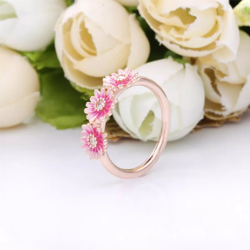 (afbeelding voor) PANDORA Roze Madeliefjes Trio Ring 188792C01 - Bekijken 2