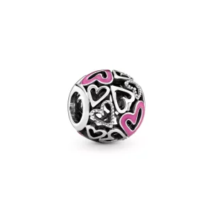(afbeelding voor) PANDORA Roze Opengewerkte Vrije Hand Hart Bedel 798677C01