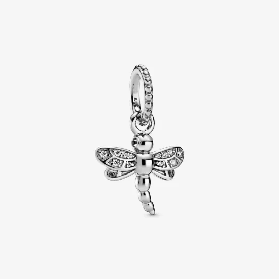 (afbeelding voor) PANDORA Sprankelende Libel 14K Roségoud Hanger 388803C02