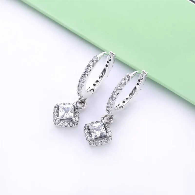 (afbeelding voor) PANDORA Square Sparkle Oorringen 298503C01 - Bekijken 3