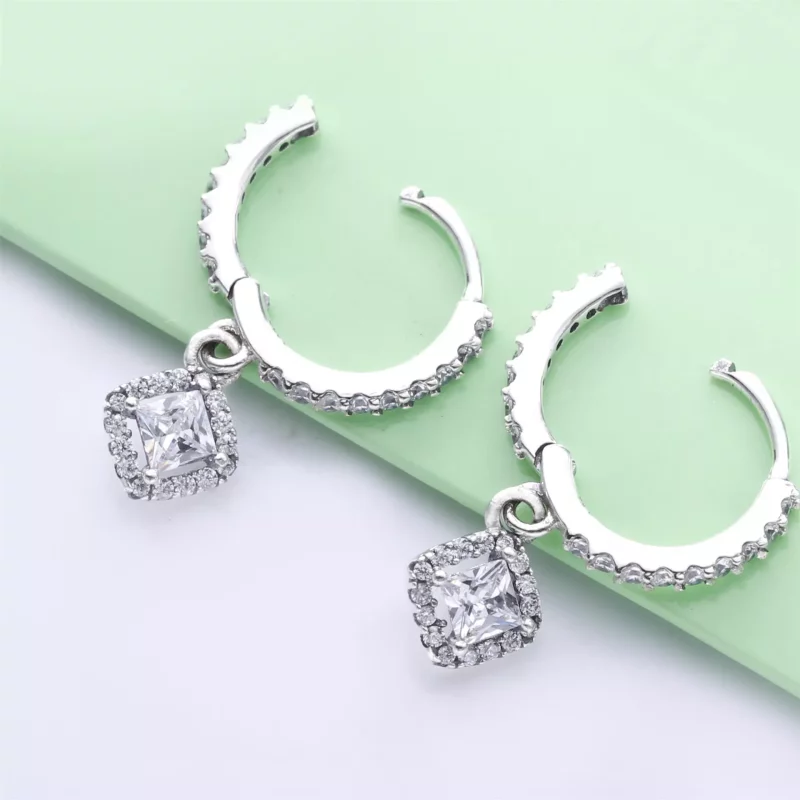 (afbeelding voor) PANDORA Square Sparkle Oorringen 298503C01 - Bekijken 4