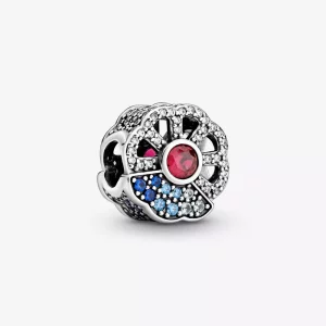 (afbeelding voor) PANDORA Blue Pink Fan Bedel - 798178CZMX
