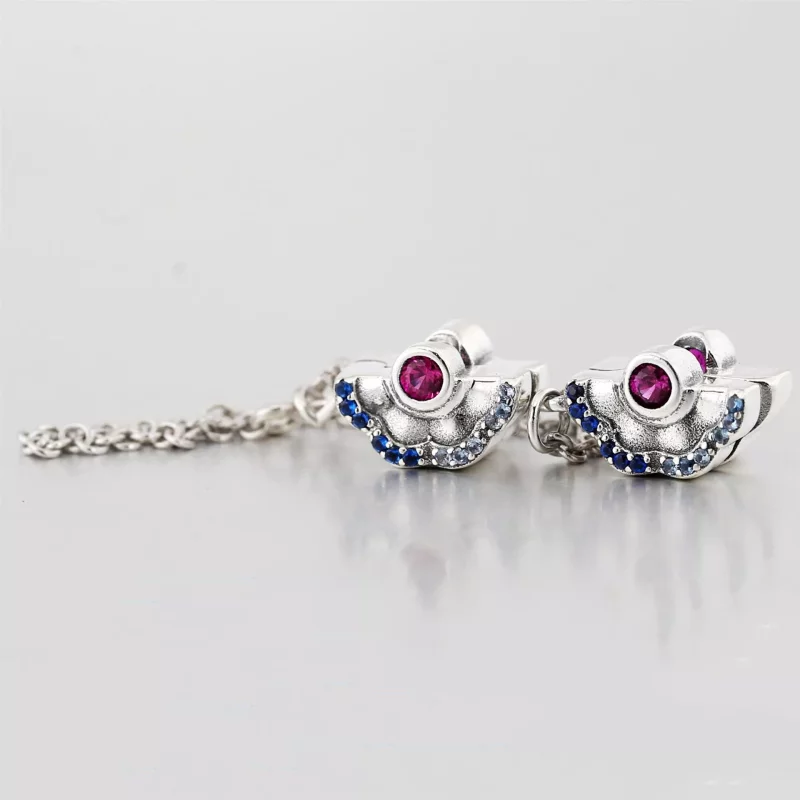 (afbeelding voor) PANDORA Blue Pink Fan Veiligheidsketting Clipbedel - 798163SRUMX - Bekijken 2